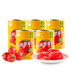 【24年8-9月生产】冠农去皮整番茄400g 西红柿 绿色食品认证【京东/顺丰】400g*12罐