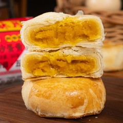 盼月新疆天山酥月酥皮月饼传统糕点枣肉核桃红豆伍仁金沙蛋黄中秋300g*3筒