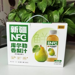 疆憨憨新疆库尔勒香梨NFC100％纯果汁饮料瓶装0蔗糖0添加0防腐300ml/瓶*8瓶