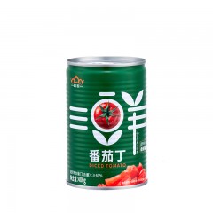 新疆冠农番茄丁400g 绿色食品认证 新鲜去皮西红柿 番茄400g*3罐