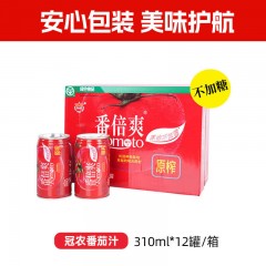 冠农番茄汁新疆土特产浓缩果汁饮料原榨果蔬汁番倍爽（无糖）310ml*6罐