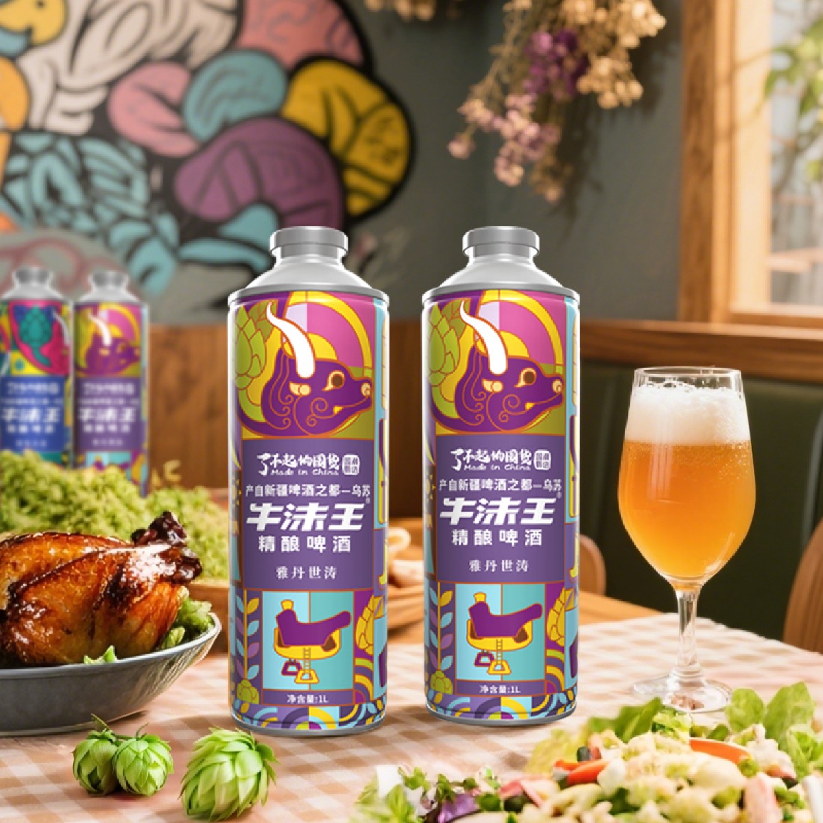 牛沫王雅丹世涛精酿啤酒1L*6罐