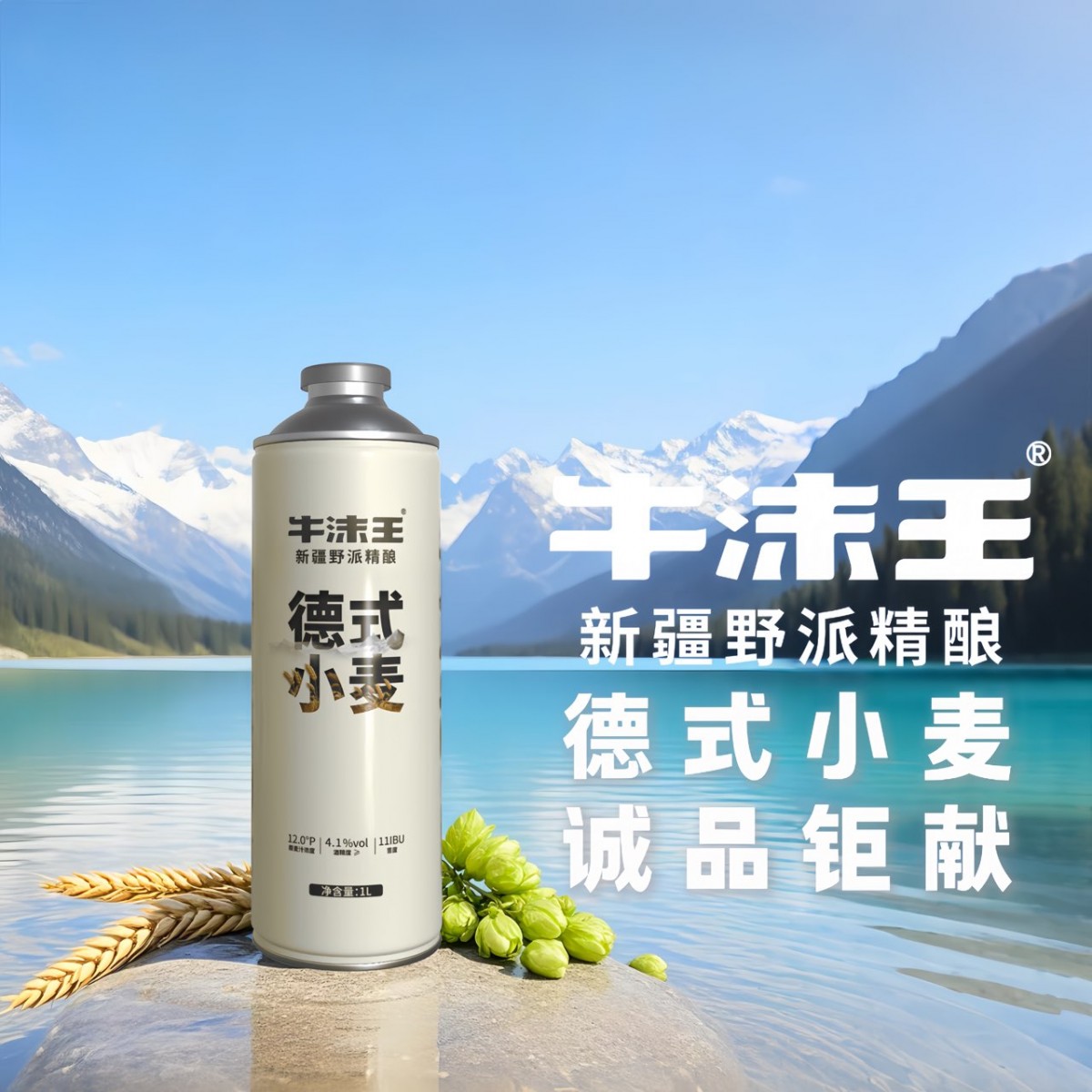 牛沫王德式小麦精酿啤酒1L*6罐