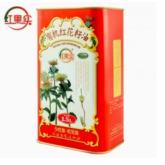 红果实有机红花籽油1.5L物理压榨一级有机食用植物油