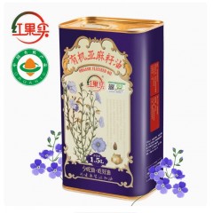 新疆红果实有机冷榨一级亚麻籽油1.5L低温压榨食用植物油