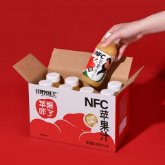 【阿克苏产地直发】新疆阿克苏冰糖心NFC鲜榨苹果汁无添加果汁300ml*8瓶