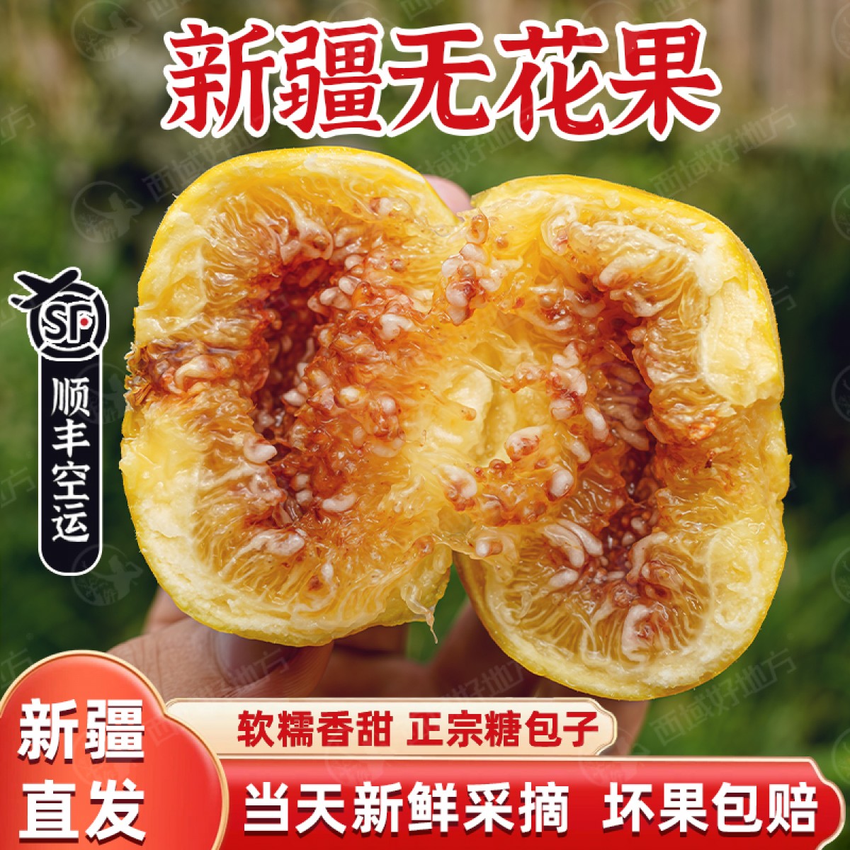 【新疆直发顺丰空运】新疆阿图什特大鲜果无花果现摘现发软糯香甜