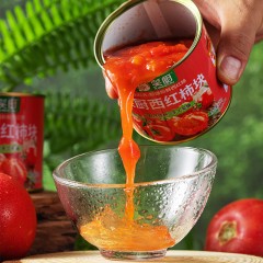 笑厨调味酱新疆番茄块252g*3罐家用去皮西红柿块番茄丁罐头0脂肪