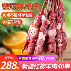 三疆牧羊新疆羊肉串60串生鲜羔羊红柳肉串原切后腿肉户外烧烤食材